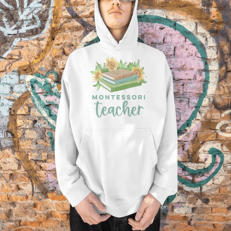 Montessori Teacher Books Sunflowers School Education Learn Men Hoodie Montessori Teacher Books Sunflowers School Education Learn Men Hoodie