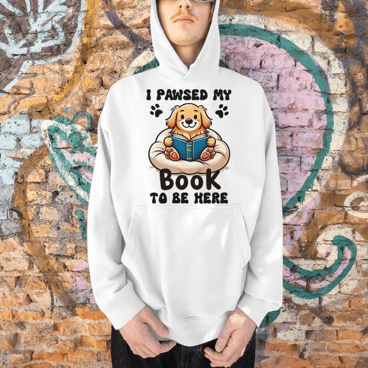 You Pawsed Here Dog Books Lovers I Paused My Book To Be Here Premium Tri-Blend Men Hoodie You Pawsed Here Dog Books Lovers I Paused My Book To Be Here Premium Tri-Blend Men Hoodie