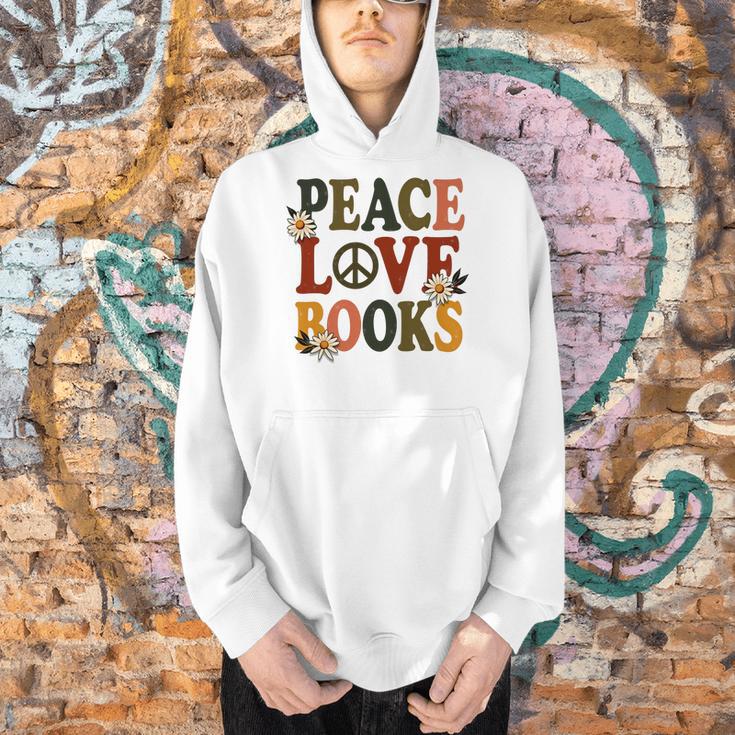 Peace Love Books Librarian Teacher Life Book Library Men Hoodie