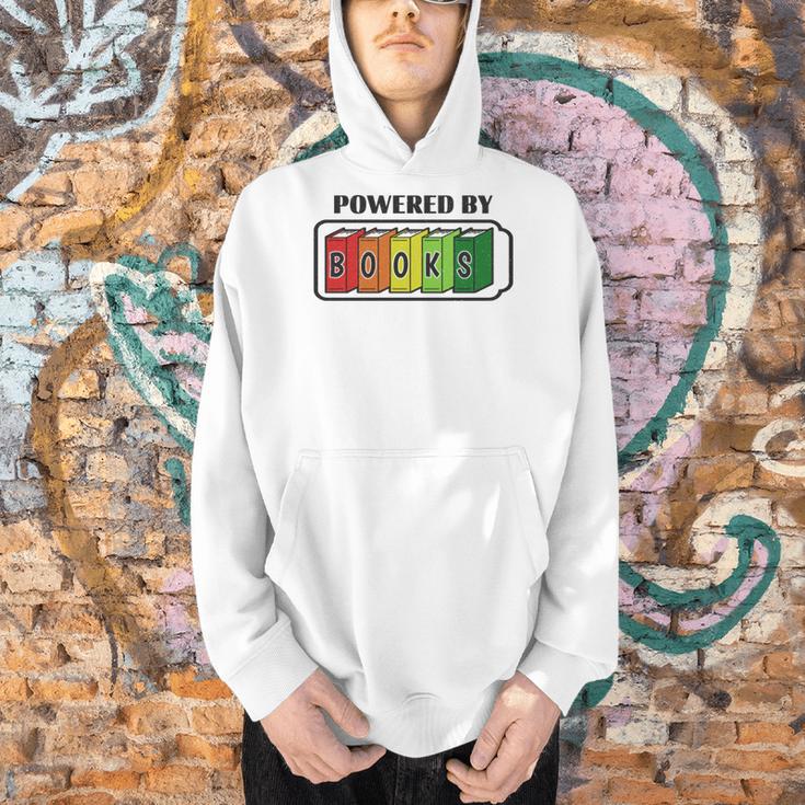 Powered By Books Bookworm Librarian Reading Men Hoodie