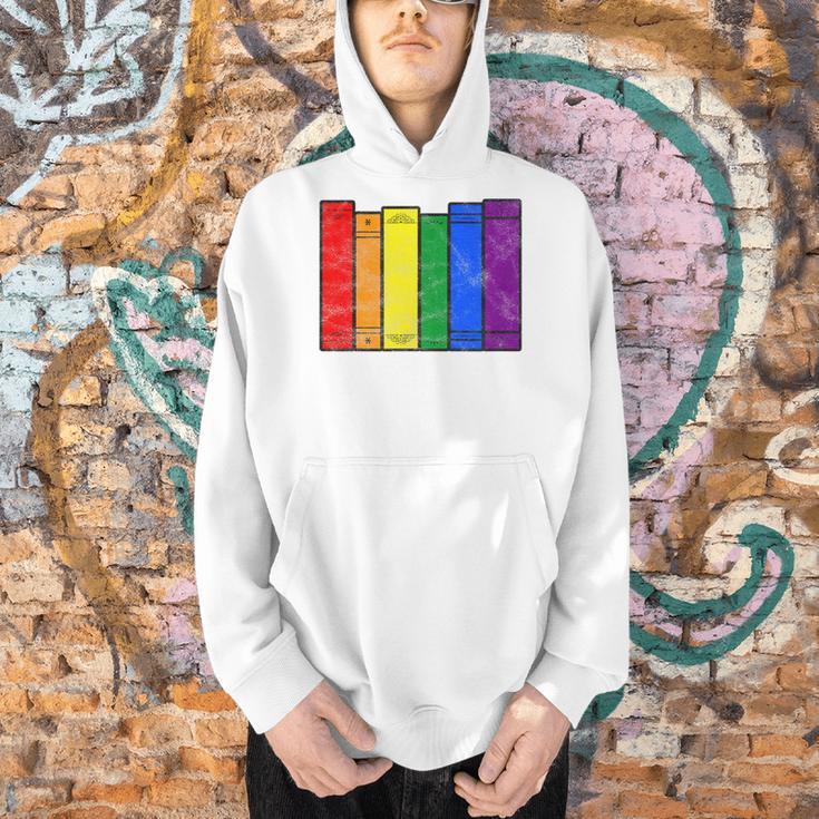Pride Flag Books Bookish Rainbow Queer Reader Gay Writer Men Hoodie