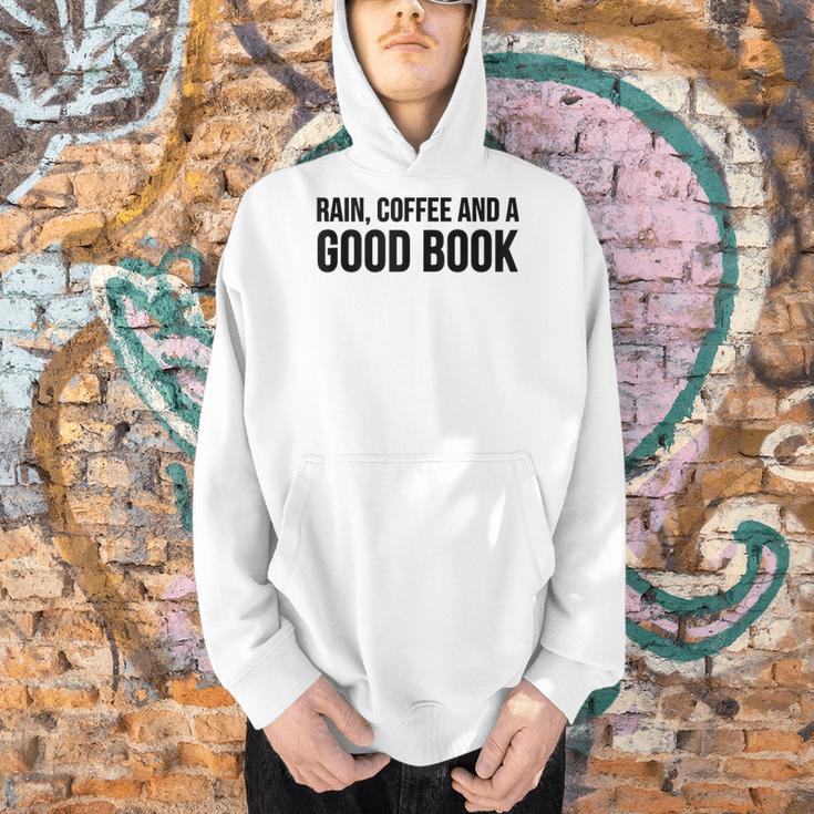 Rain Coffee And A Good Book Reading Lover Men Hoodie