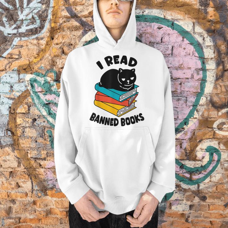 I Read Banned Books Tshirt Cat Reader Bookworm Women Men Hoodie