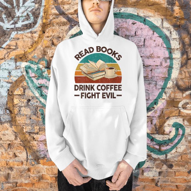 Read Book Drink Coffee Fight Evil Reading Teacher Men Hoodie