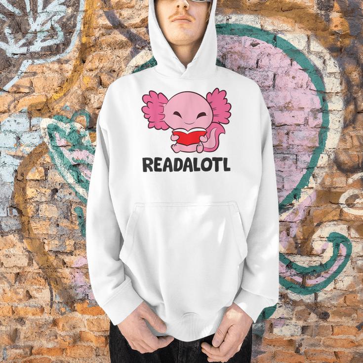 Readalotl Love Axolotls Reading Books And Axolotls Men Hoodie