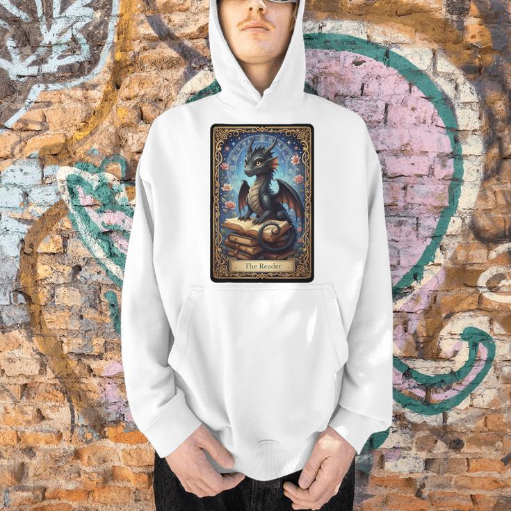 The Reader Dragon Fantasy Book Lover Tarot Card Premium Tri-Blend Men Hoodie