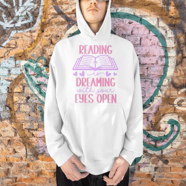 Reading Is Dreaming With Your Eyes Open Cute Quote Books Premium Tri-Blend Men Hoodie