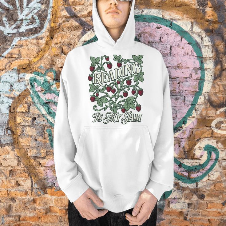 Reading Is My Jam Book Lover Botanical Strawberry Art Comfort Colors Crop Top Men Hoodie