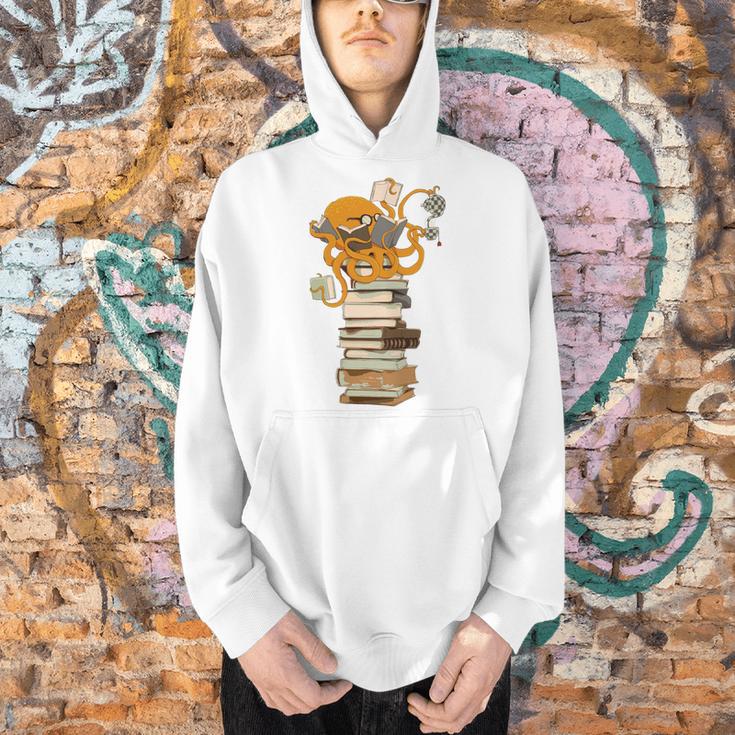 Reading Octopus Tea Coffee And Books Men Hoodie