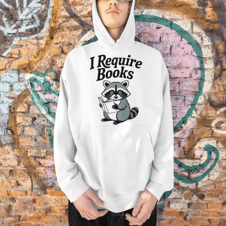 I Require Books Raccoon Reading For Book Lovers Men Hoodie