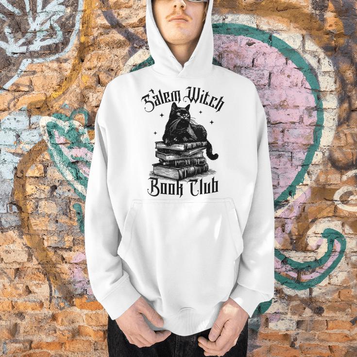 Salem Witch Book Club Bookish Retro Halloween Cat Men Hoodie