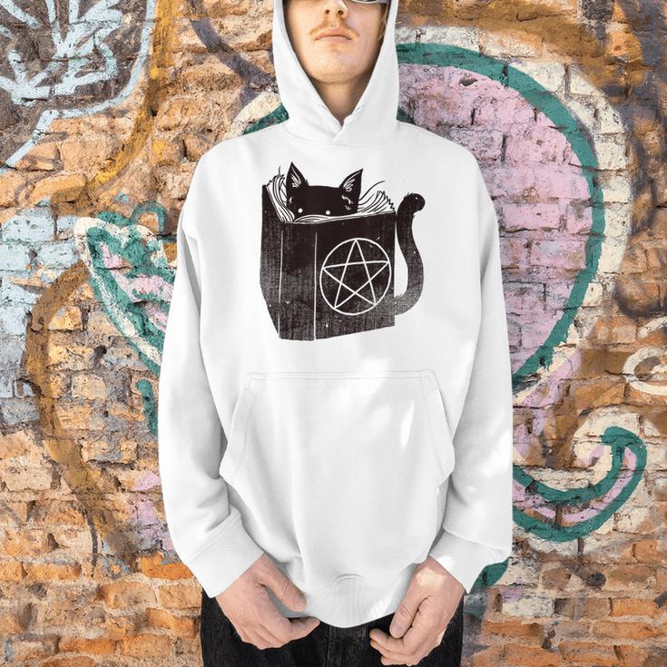 SataniCat Pentagram Cat Satan Demon Necronomicon Book Lover Men Hoodie