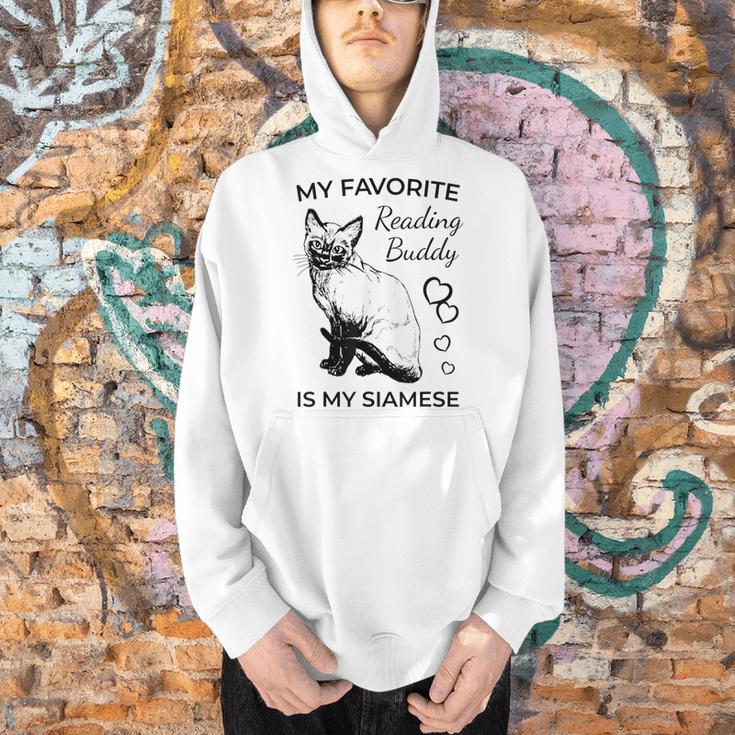 Siamese Cat Reading And Books Men Hoodie