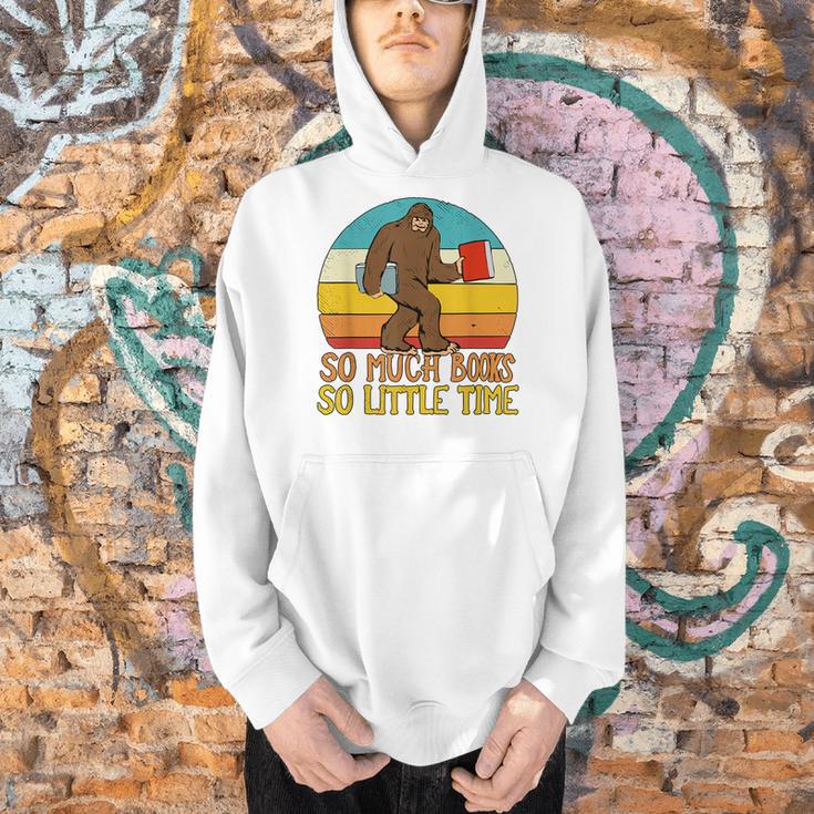 So Much Books So Little Time Reading Books Lover Bigfoot Men Hoodie