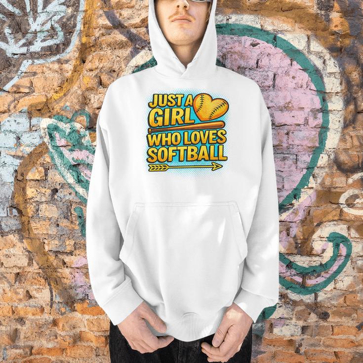 Softball Just A Girl Comic Book Style Graphic For Teens Premium Tri-Blend Men Hoodie