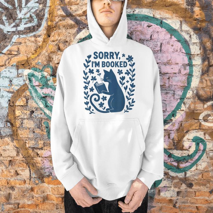 Sorry I'm Booked Cat Reading Book Boho Flowers Vintage Men Hoodie Sorry I'm Booked Cat Reading Book Boho Flowers Vintage Men Hoodie