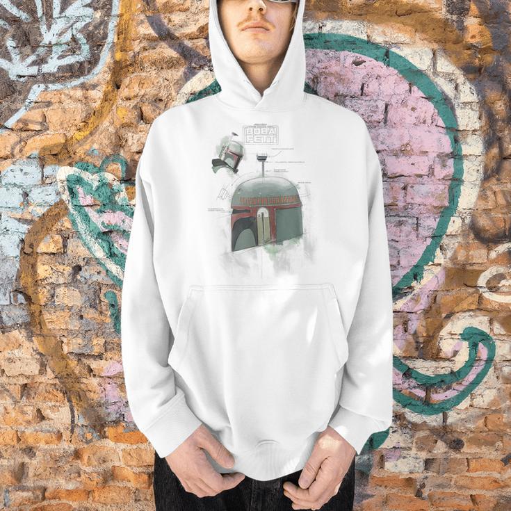 Star Wars The Book Of Boba Fett Helmet Schematic V-1 Men Hoodie