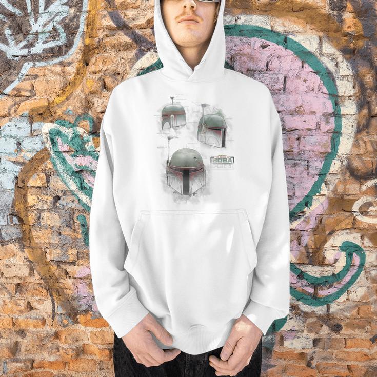 Star Wars The Book Of Boba Fett Helmet Schematic V-3 Men Hoodie
