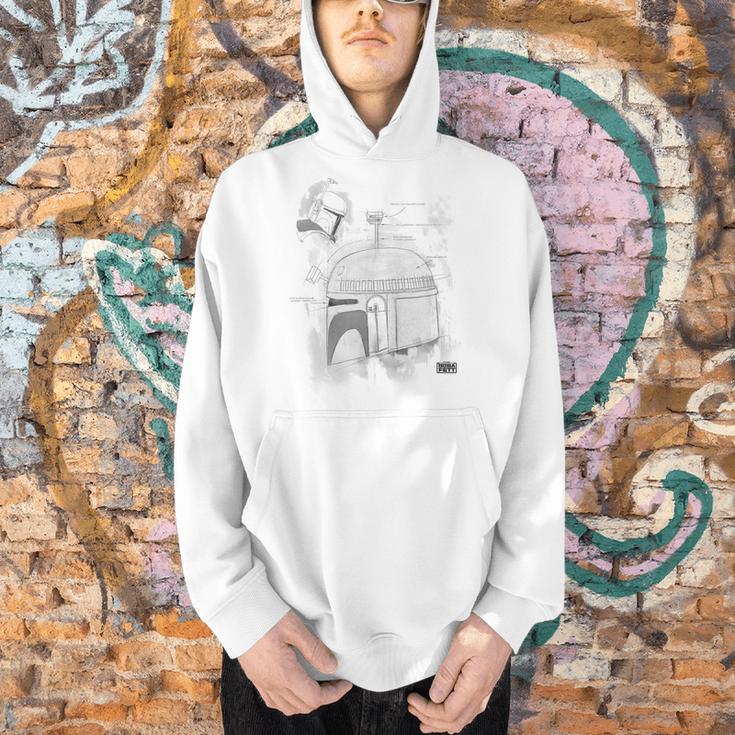 Star Wars The Book Of Boba Fett Helmet Schematic V-4 Men Hoodie