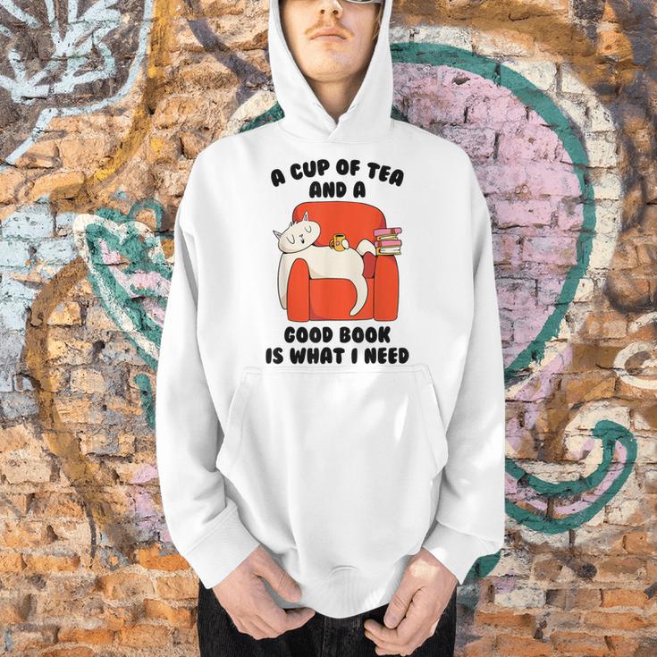 Tea A Cup Of Tea And A Good Book Is What I Need Cat Men Women Kids Men Hoodie
