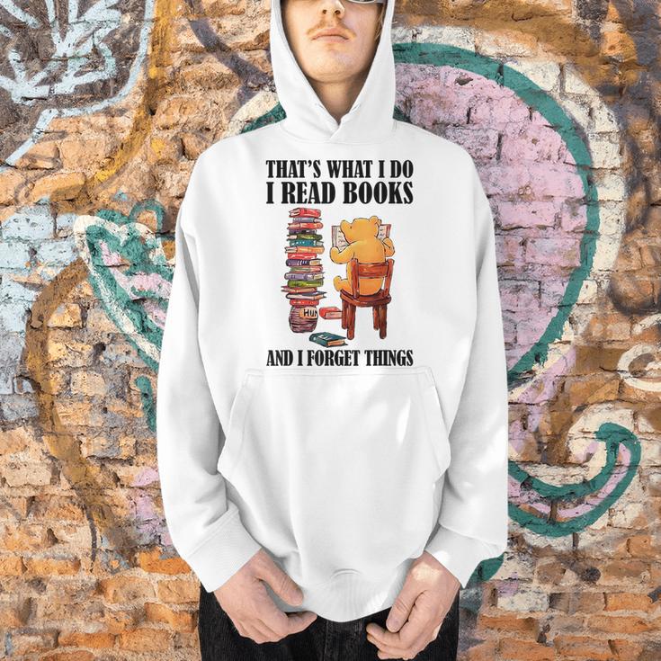 That's What I Do Read Books And I Forget Things Bear Reading Men Hoodie