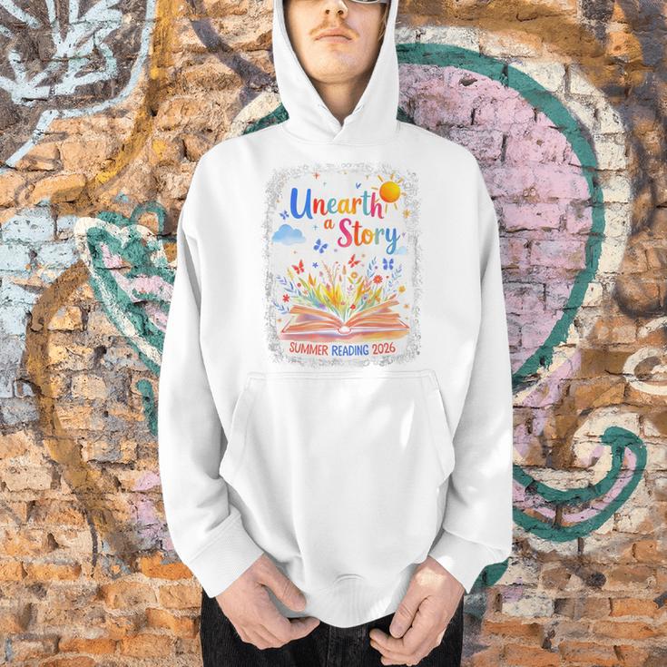 Unearth a Story Summer Reading 2026 Wildflower Book Library Men Hoodie