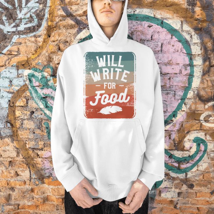 Will Write For Food Author Book Writer Men Hoodie Will Write For Food Author Book Writer Men Hoodie