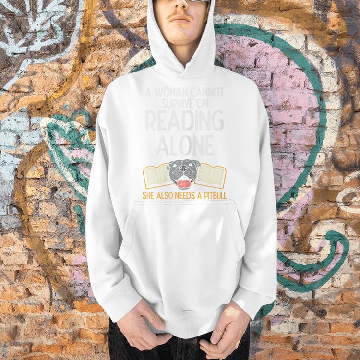 Woman Book Librarian Reading Pitbull Dog Owner Women Men Hoodie