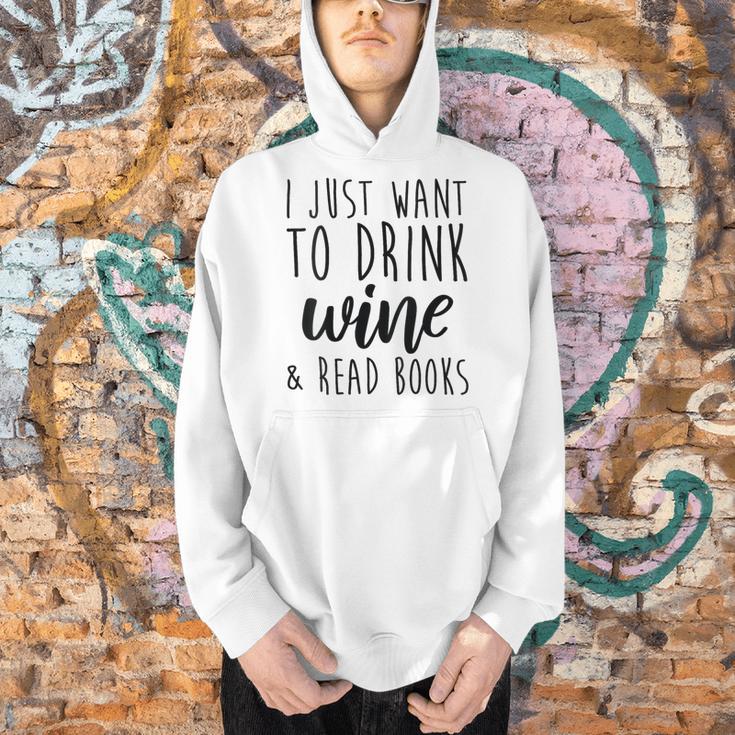 Women's Drink Wine And Read Books Bookish Book Lover Men Hoodie