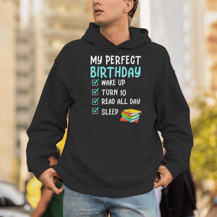 10th Perfect Birthday Reading 10 Years Old Book Lover Men Hoodie 10th Perfect Birthday Reading 10 Years Old Book Lover Men Hoodie
