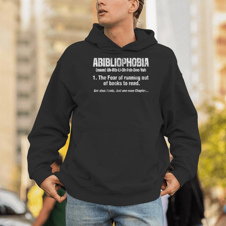 Abibliophobia Definition Reading Bookworm Book Lover Vintage Men Hoodie