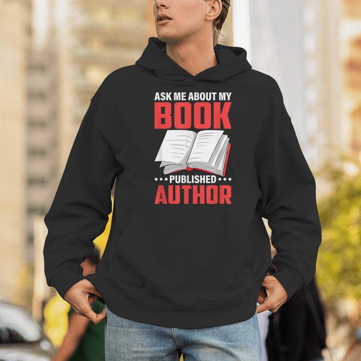 Ask About My Book Published Author Book Writer Men Hoodie