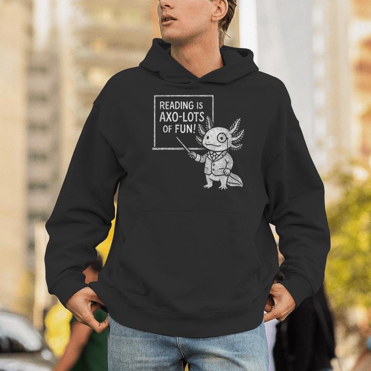 Axolotl Reading Is AXO-Lots Of Fun Book Lover Men Hoodie