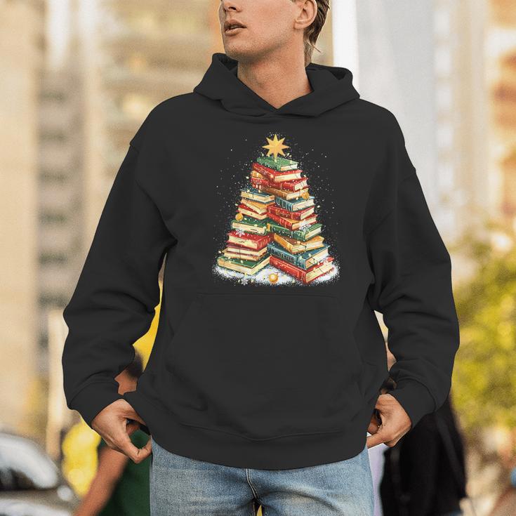 Book Christmas Tree Reading Men Hoodie