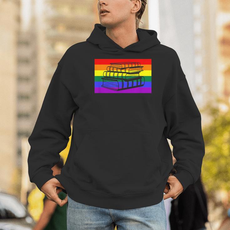 Book Read Literary Gay Pride Flag Rainbow LGBTQ Queer Men Hoodie