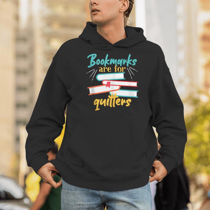 Book Reading Bookmarks Are For Quitters Men Hoodie
