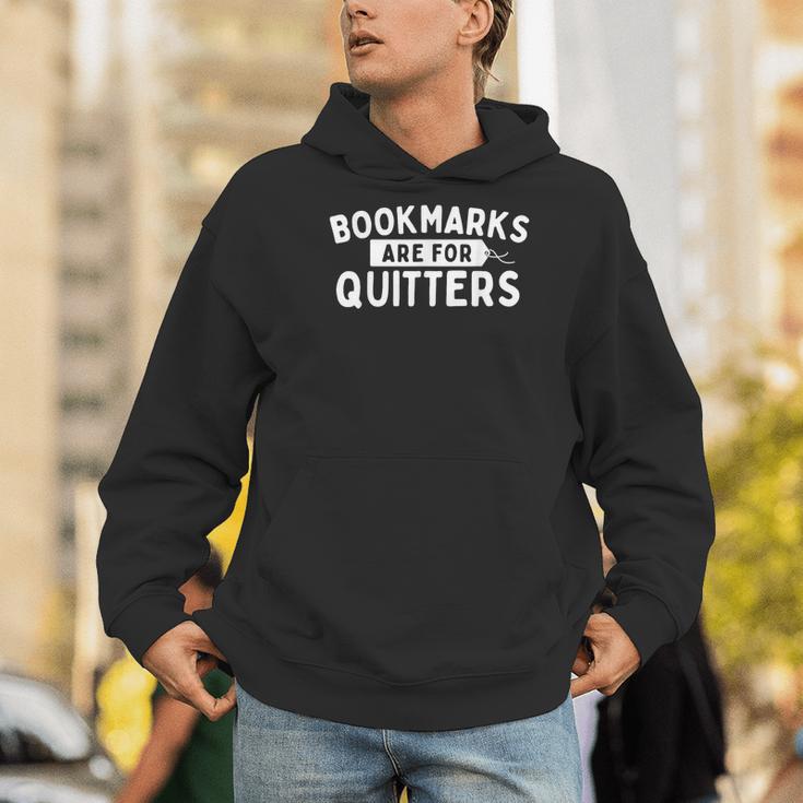 Bookmarks Are For Quitters Book Lover Bookworm Librarian Men Hoodie