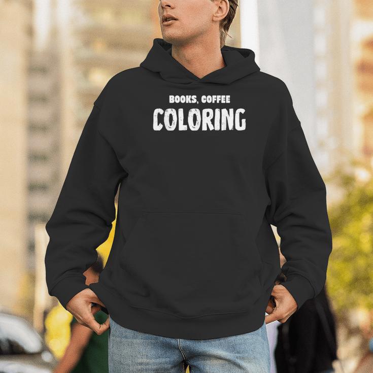 Books Coffee Coloring Men Hoodie