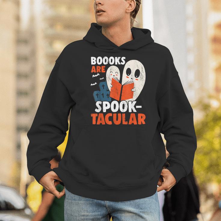 Books Are Spook-Tacular Halloween Bookworm Book Reading Men Hoodie