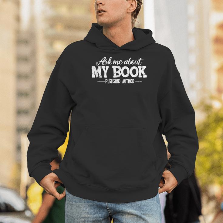 Bookworm Book Reading Apparel Co Ask Me About My Book For Authors Men Hoodie