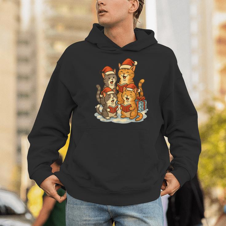 Cats Reading Books Christmas Tree Men Hoodie