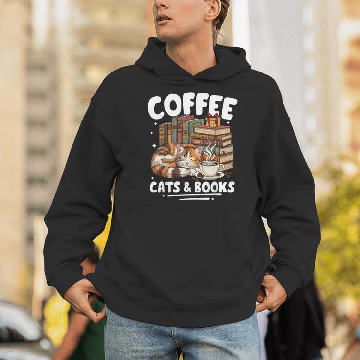 Coffee Cats And Books Cats And Reading Lovers Men Hoodie Coffee Cats And Books Cats And Reading Lovers Men Hoodie