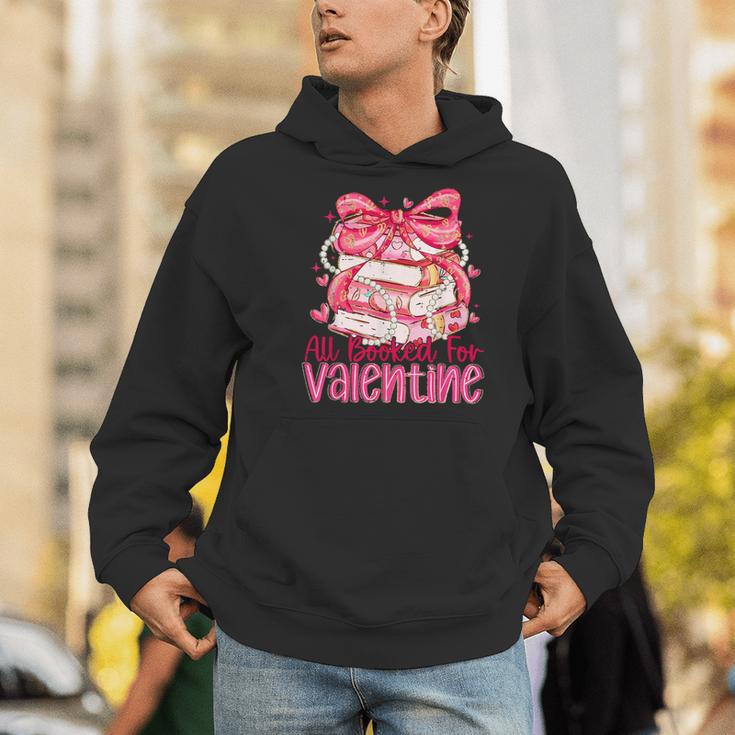 Coquette Bow All Booked For Valentine Book Lover Bookish Men Hoodie