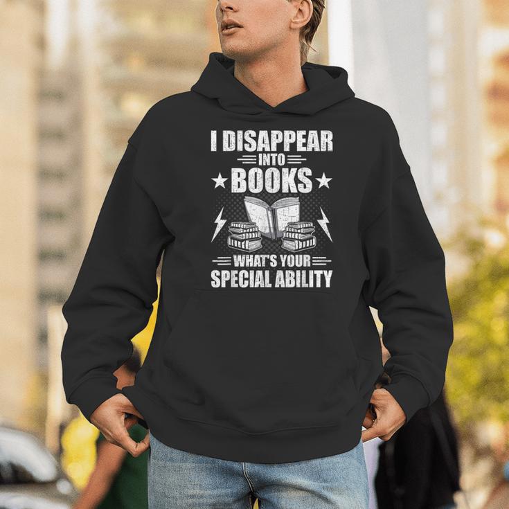 I Disappear Into Books Book Lovers Reading Men Hoodie