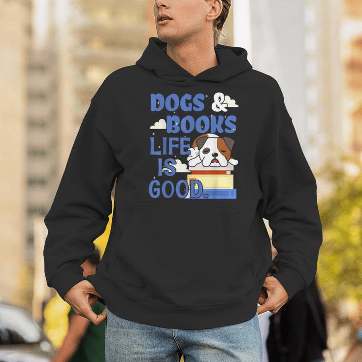 Dog Books Life Is Great Men Hoodie Dog Books Life Is Great Men Hoodie