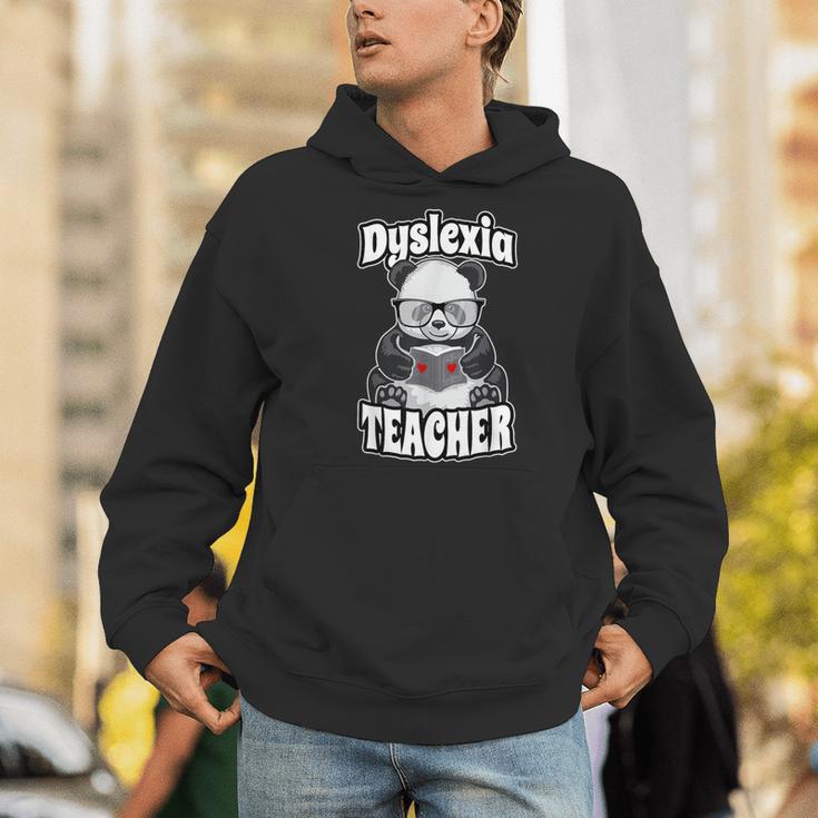 Dyslexia Teacher Therapist Dyslexic Therapy Panda Book Heart Men Hoodie