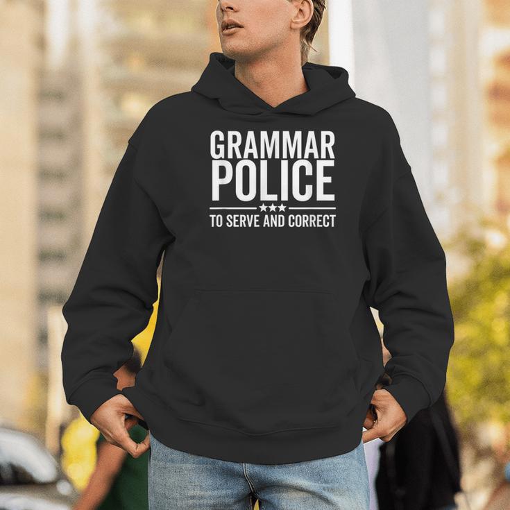 Grammar Police To Serve And Correct Book Literature Men Hoodie