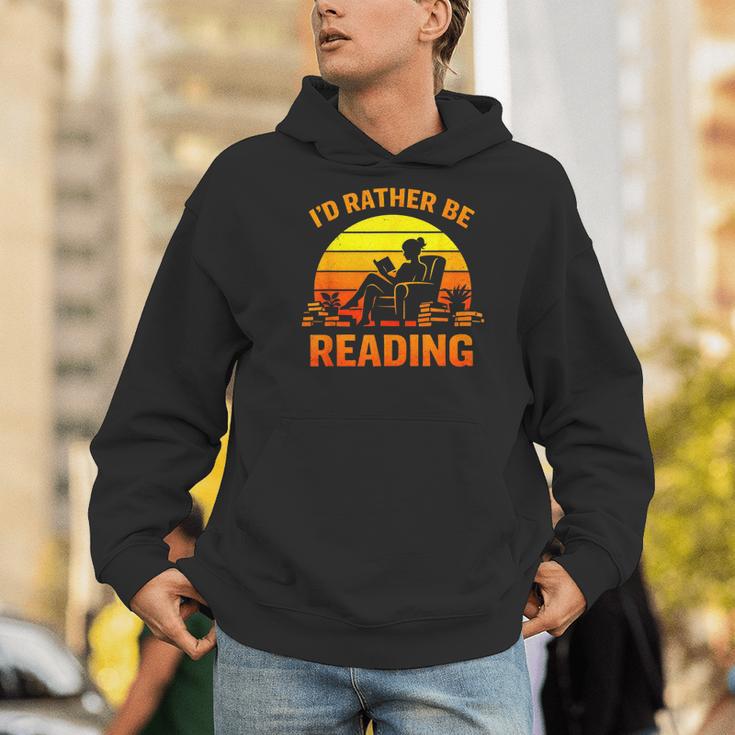 I'd Rather Be Reading Retro Book Lover Bookworm Men Hoodie I'd Rather Be Reading Retro Book Lover Bookworm Men Hoodie