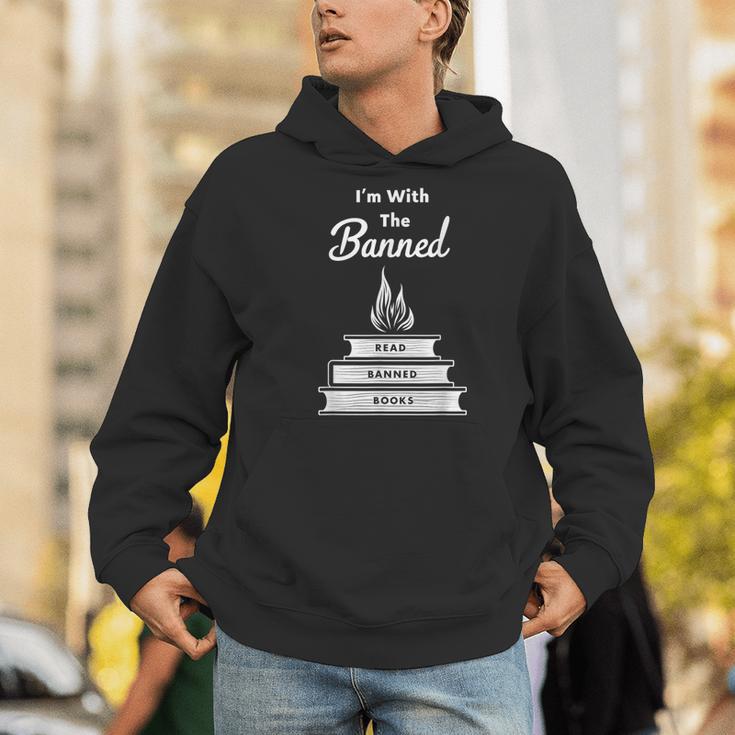 I'm With The Banned Read Banned Books Bookworm Men Hoodie