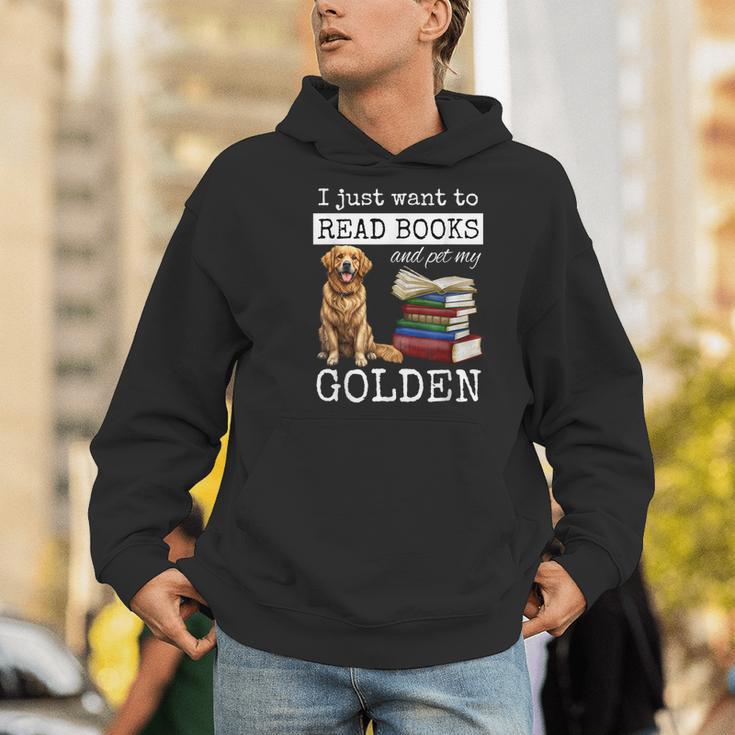 I Just Want To Read Books And Pet My Golden Retriever Dog Men Women Girls Kids Men Hoodie I Just Want To Read Books And Pet My Golden Retriever Dog Men Women Girls Kids Men Hoodie